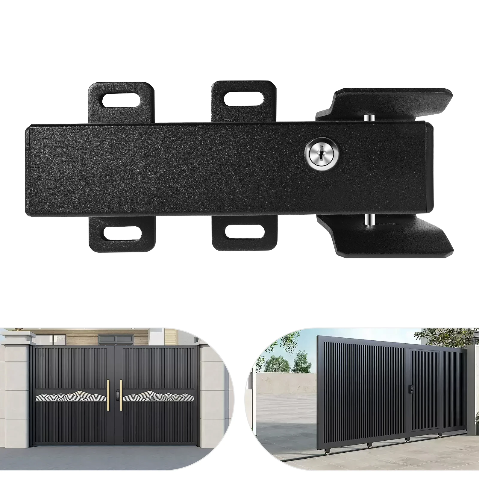 

Automatic Electric Gate Lock, 24V 60W Electric Gate Latch Lock for Swing Gates Double or Single Leaf, Security Gate Lock