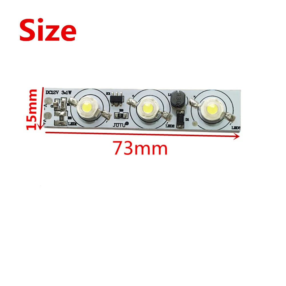 1 pz/lotto DC12V-24V 3led PCB LED modello 3W 9W installato caldo freddo bianco rosso verde blu RGB LED gialli per batteria/luce solare