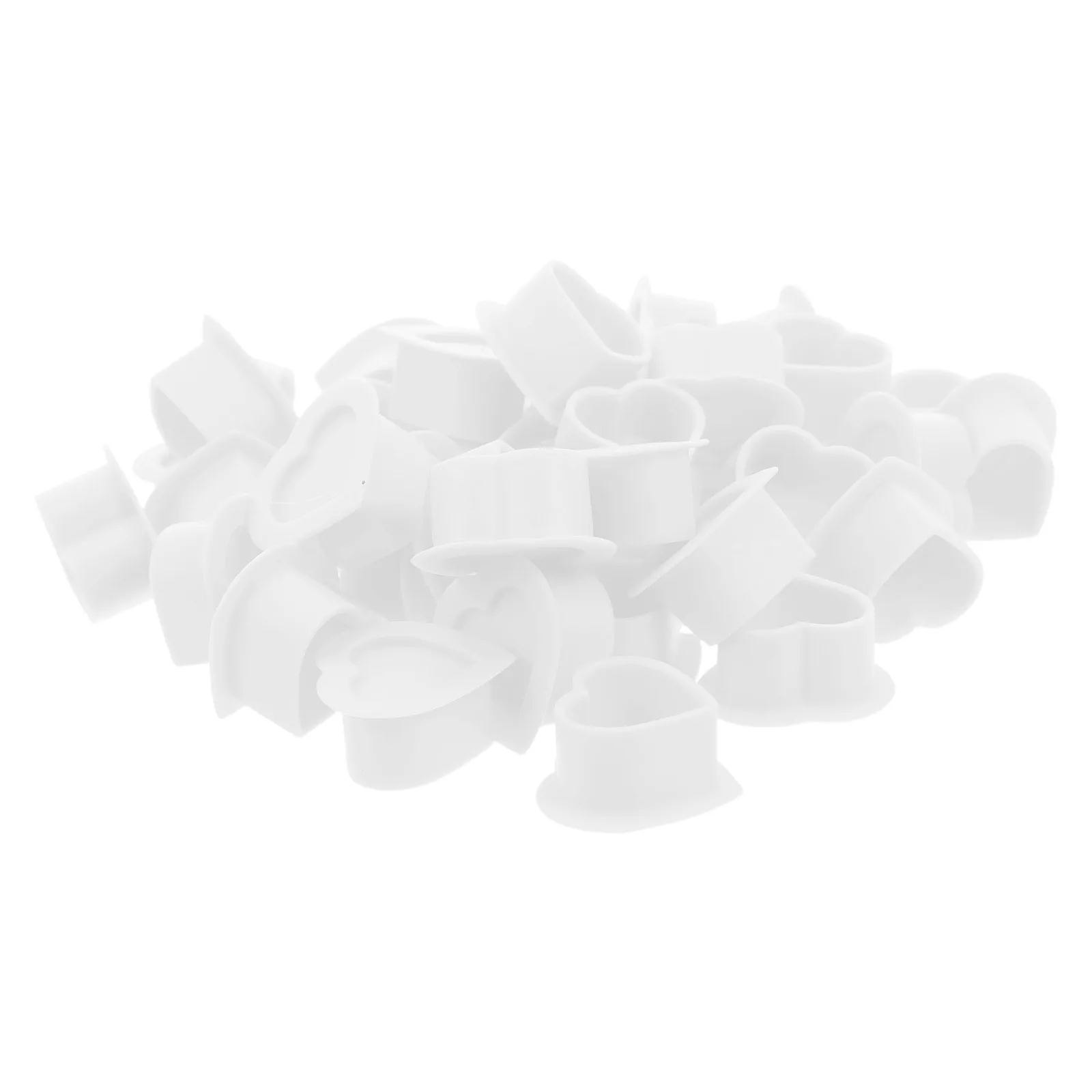 

100 Pcs Love Tattoo Coloring Cup Ink Cups for Tattooing Pigment Silica Gel Heart-shaped Caps