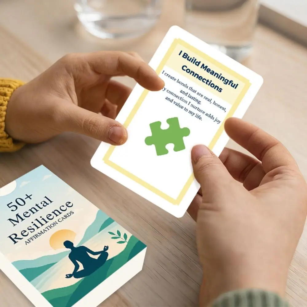 المرونة العقلية 50+ بطاقة التأكيد الثقة الإجهاد الإغاثة التأمل بطاقات الدافع القلق الإغاثة بطاقات اليقظة
