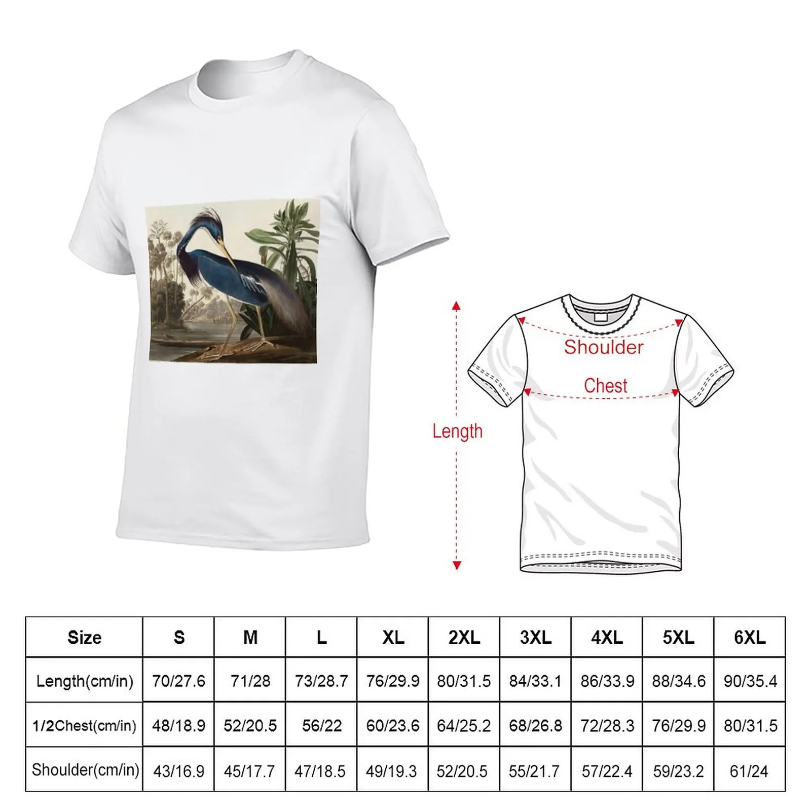 New Heron Bird T-Shirt customized t shirts vintage t shirt tees black t shirt Men's cotton t-shirt