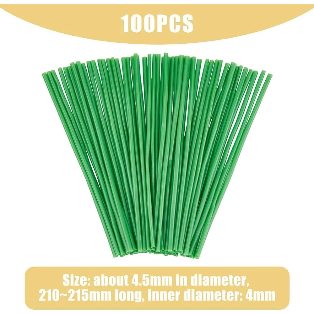 PVC Tube, Simulation Lotus Stem, Floral Arranging Supplies, Lime Green, 210~215x4.5mm, Inner Diameter: 4mm