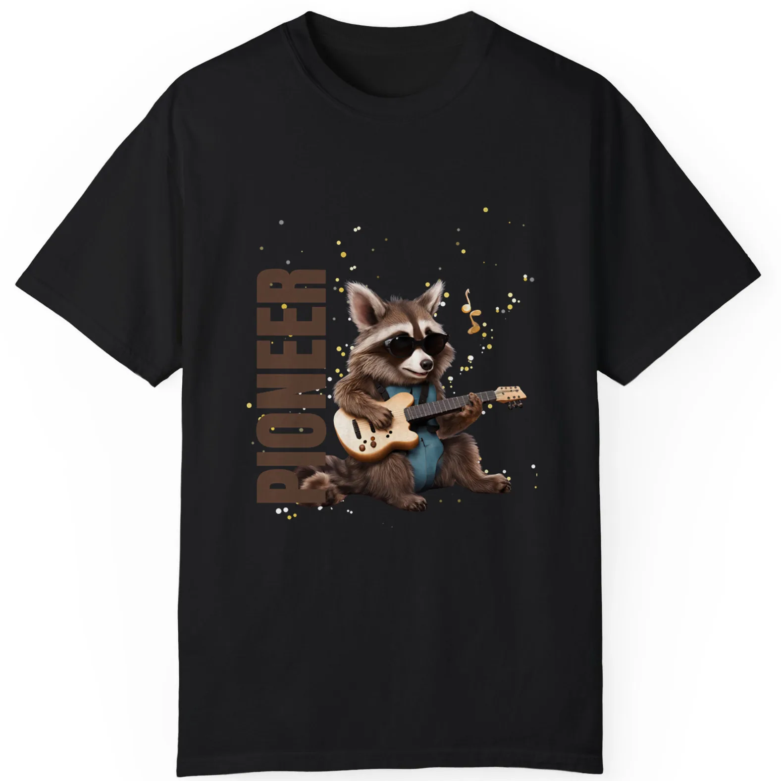 Amazing Baccoon Play Guitar Pioneer Day Best Gift Mens And Womens T-Shirt