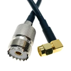 SMA Male Plug Right Angle To SL16 PL259 SO239 UHF Female jack Adapter Jumper Pigtail Coax Cable RG58 cable 12inch~30M