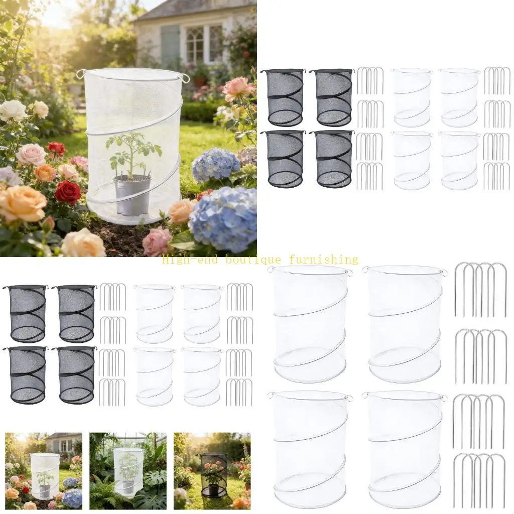 

L9NB 4pcs Popped-up Plant Protectors Cones Popped-up Plant Cover Enclosures Frosts Cover