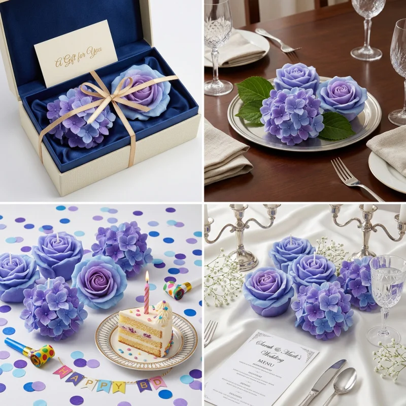 Two-piece flower silicone mold，Used for making flowers，Features a three-dimensional design，Including hydrangeas and roses。These view 3