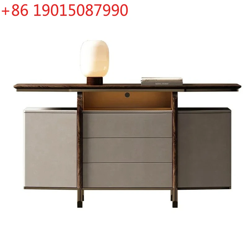 

Solid wood dining side cabinet North American black walnut Italian design storage cabinet