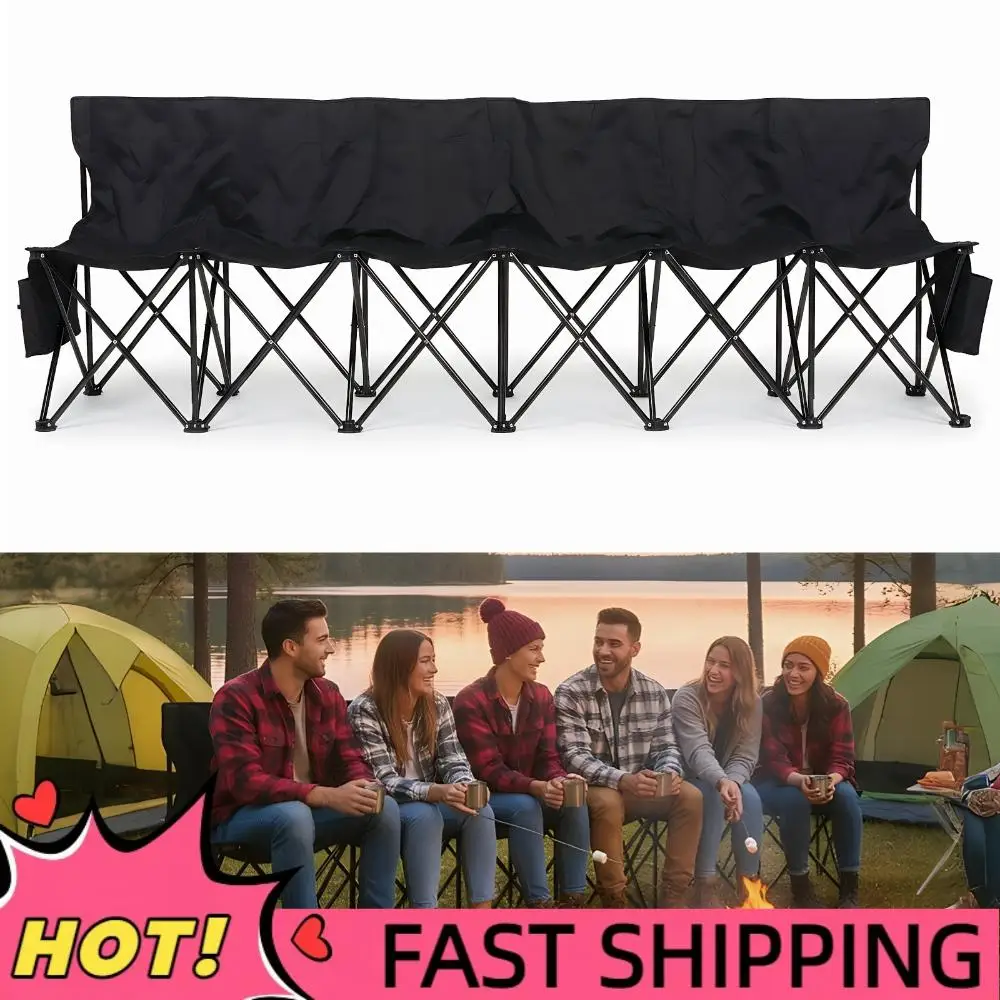 

Складная боковая скамейка с сумкой для хранения и спинкой, портативная складная скамейка 600D Оксфорд для футбольного лагеря, спортивных мероприятий на открытом воздухе