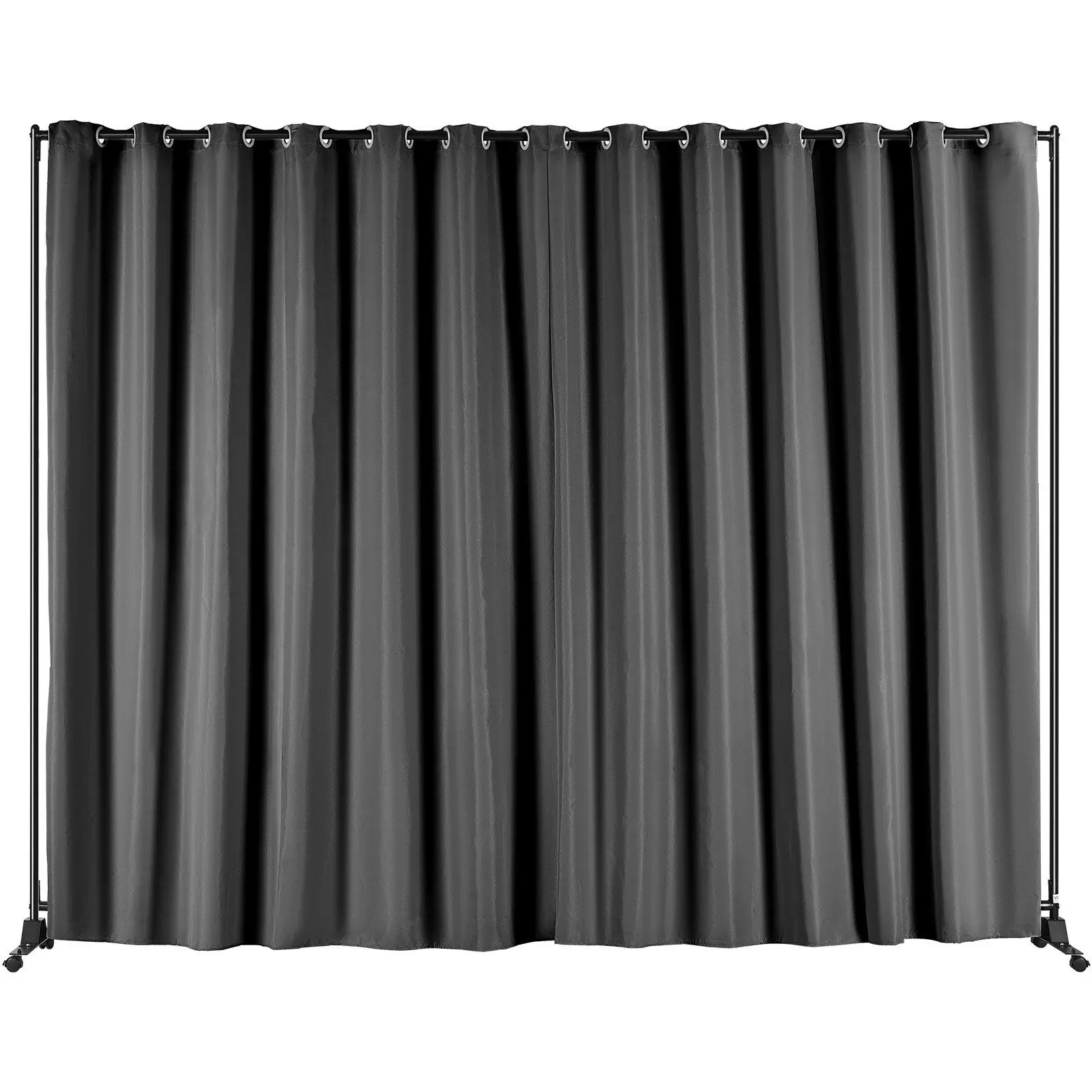 Room Divider, 8 ft x 10 ft Portable Panel Room Divider with Wheels Curtain Divider Stand, Room Divider Privacy Screen for Office