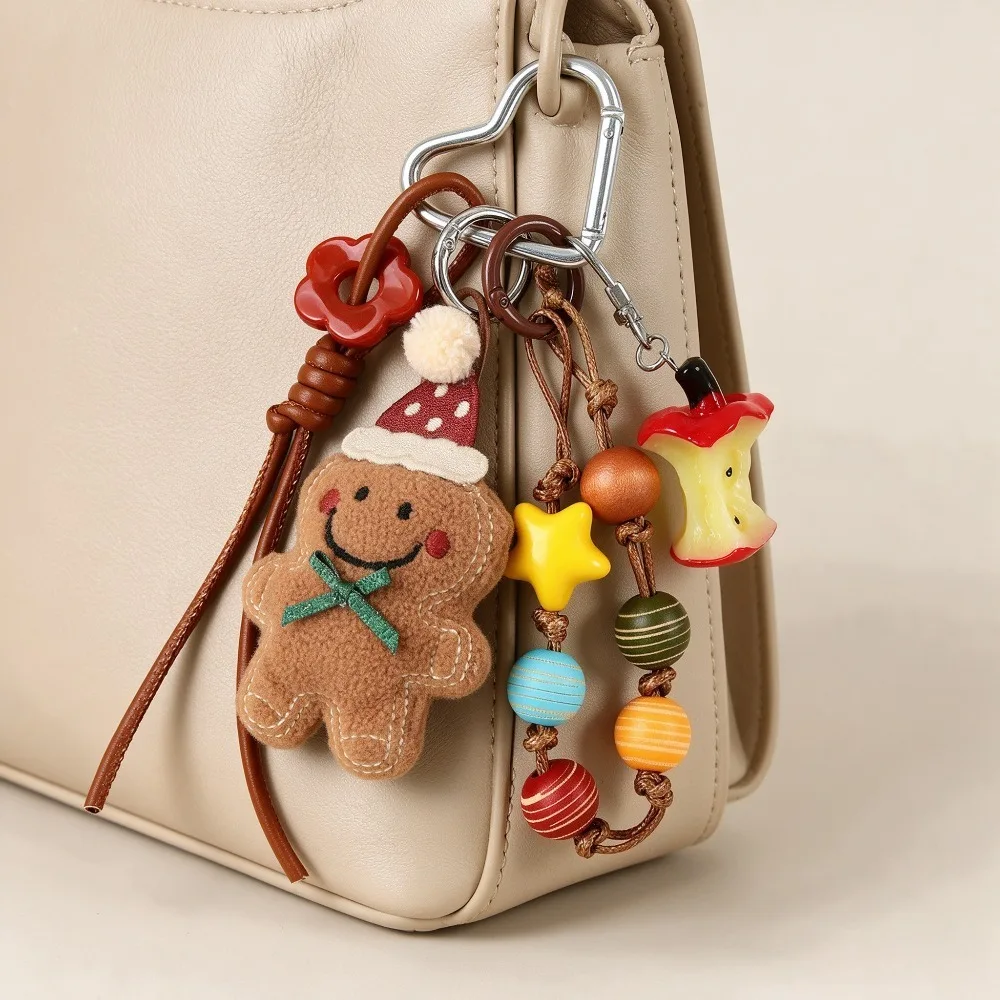 Niedlicher Lebkuchenmann-Taschenanhänger, Plüsch-Stoff-Autohänger, Schlüsselanhänger-Geschenk für die Weihnachtsserie – Detail 6