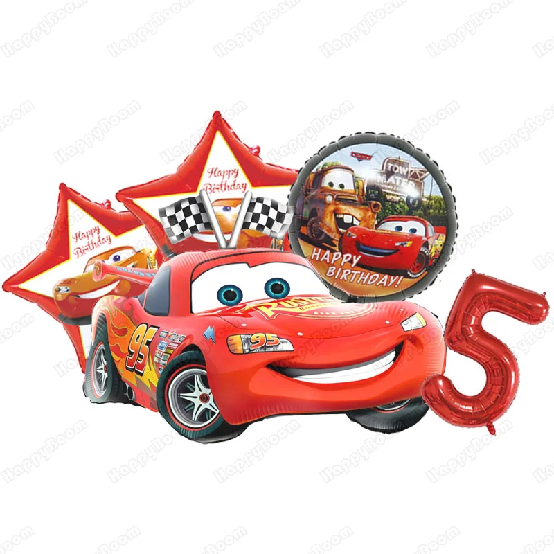 Cartoon Lightning Car Thema Folie Ballonnen Set Nummer 1-9 Ballon Cartoon Auto Happy Birthday Party Decoratie Benodigdheden Party Prop