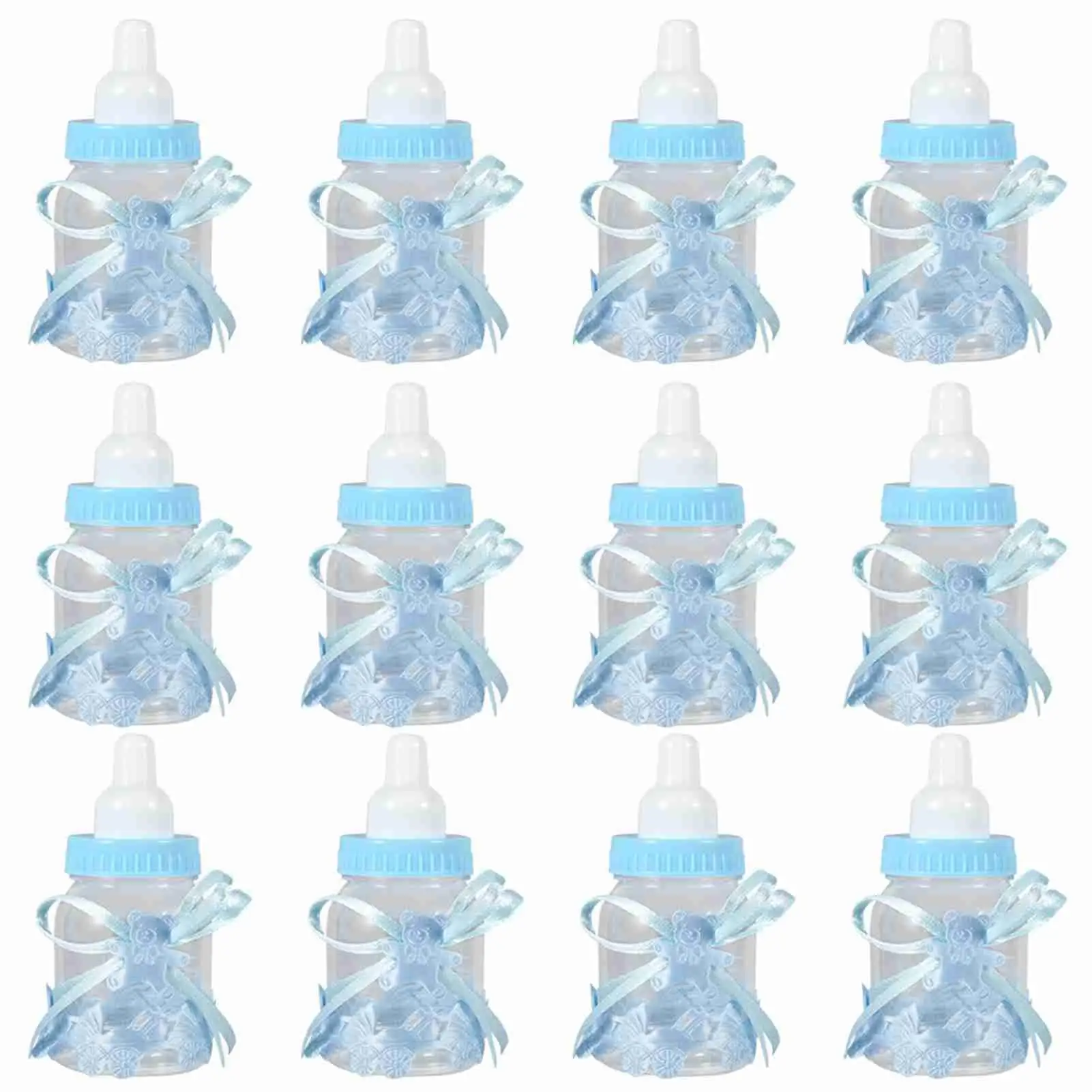 12pcs Clear Plastic Candy Chocolate Boxes Feeder Bottles for wedding Party Birthday Baby Shower Favors & Gifts