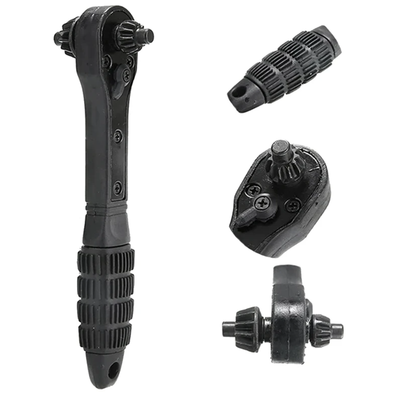 Llave de trinquete para portabrocas, herramienta de mano, 2 en 1, color negro, 1 unidad