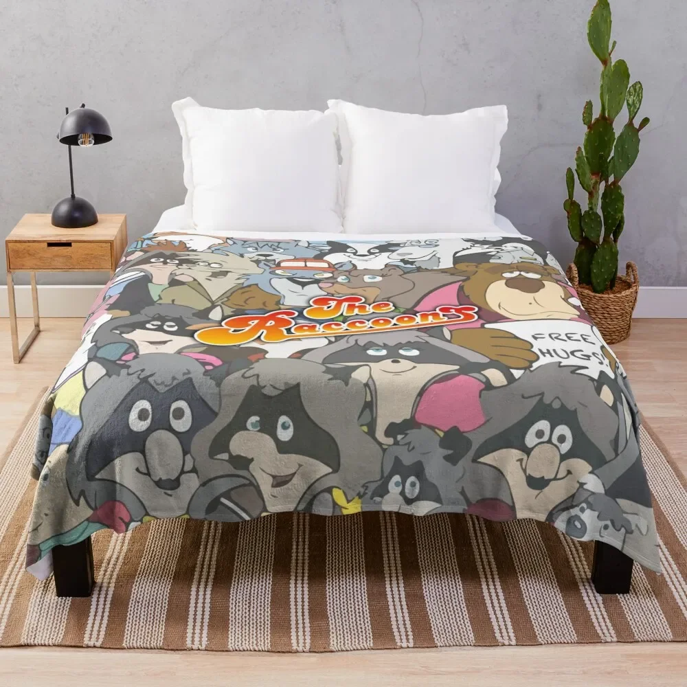 

The Raccoons Throw Blanket Dorm Room Essentials Fluffys Large sofa bed Baby Blankets