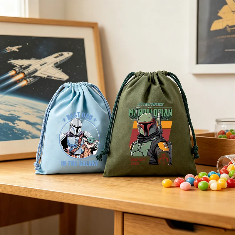 Stared Wars Drawstring Bag Fashion Candy Gift Cute Cartoon Storage Bag Casual Cotton Bundle Pocket Wedding Christmas Gift Pouch