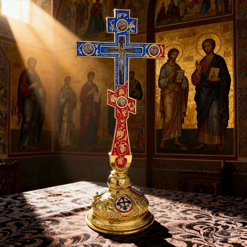 New Eastern Orthodox Cross Adornment Handcrafted Sacred Ornament For Devout Christian Believers Home Prayer Display Faith Gift