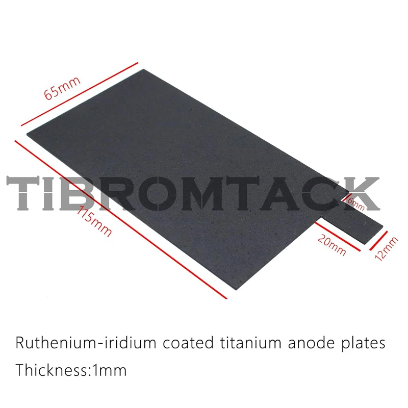 Titanium Electrode Plate for Electrochemical Applications, Iridium Coated, 4.5x2.6x0.04 Inch