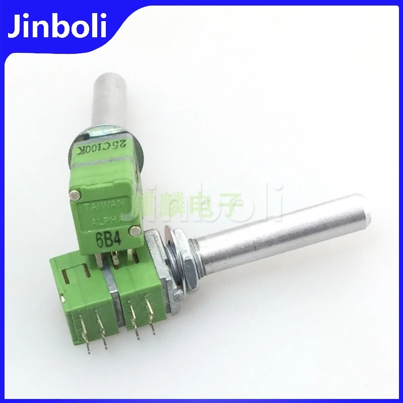 1PCS RK097G Quadruple Potentiometer 25C100K*4 Half Shaft With Thread 32mm 12 Feet