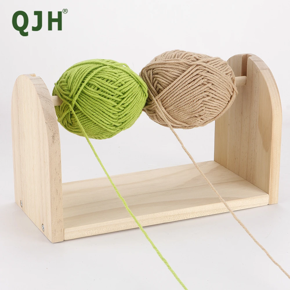 

QJH Single Revolving Yarn Ball Holder - Wooden Crochet Yarn Holder or Storage - Crochet Yarn Ball Knitting & Crochet Supplies