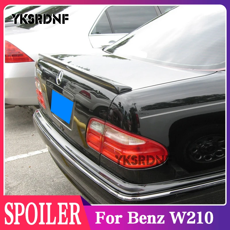 For Mercedes W210 A Type E320 E430 E55 E200 E260 E63 1995-2002 Carbon Fiber Material Car Rear Tail Wing Color Rear Spoiler