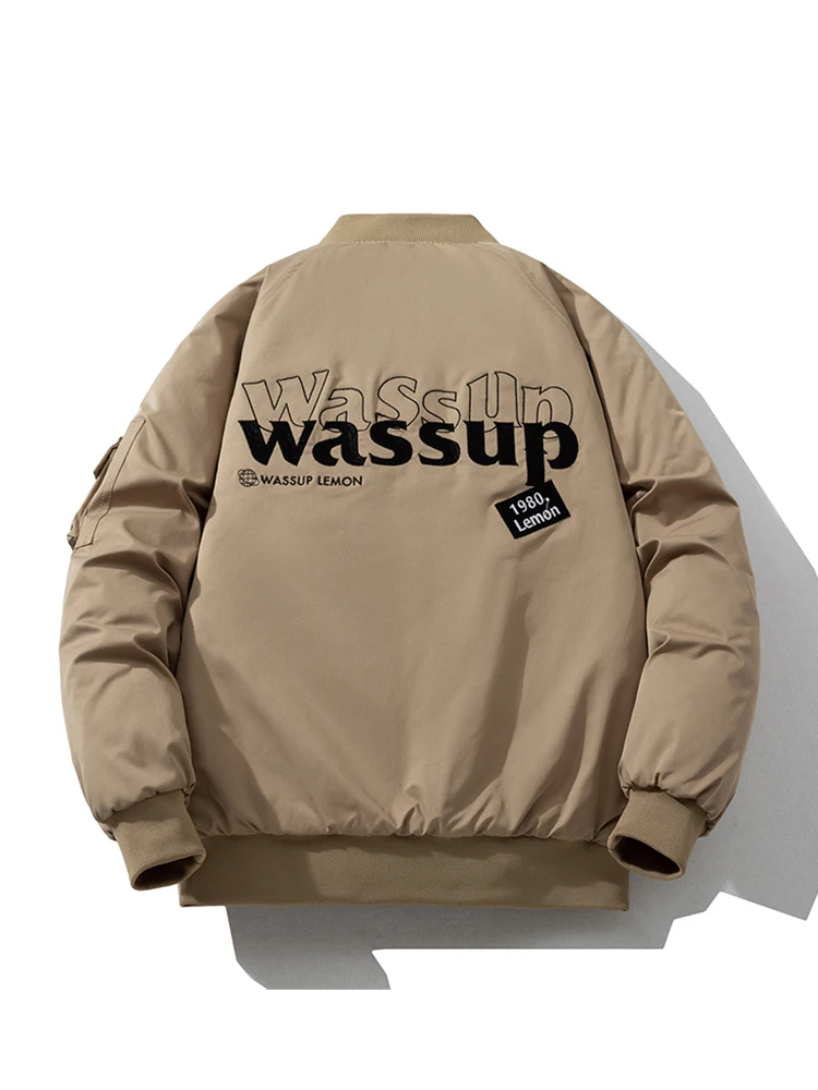 

Свободный хлопковый джат в американском стиле ретро Thiened, мужская зимняя хлопковая верхняя одежда, молодежный джат-пилот, модное тепло