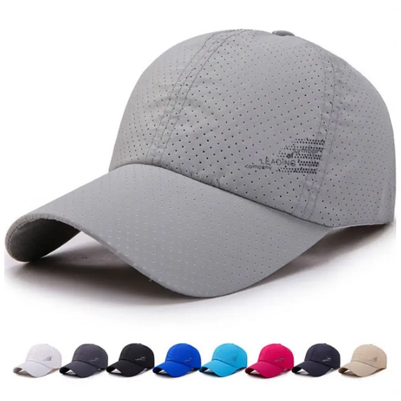 Quick Dry Baseball Cap Outdoor Sports Mesh Breathable Hat For Men Portable Hiking Fishing Sunbonnet Golf Adjustable Cap