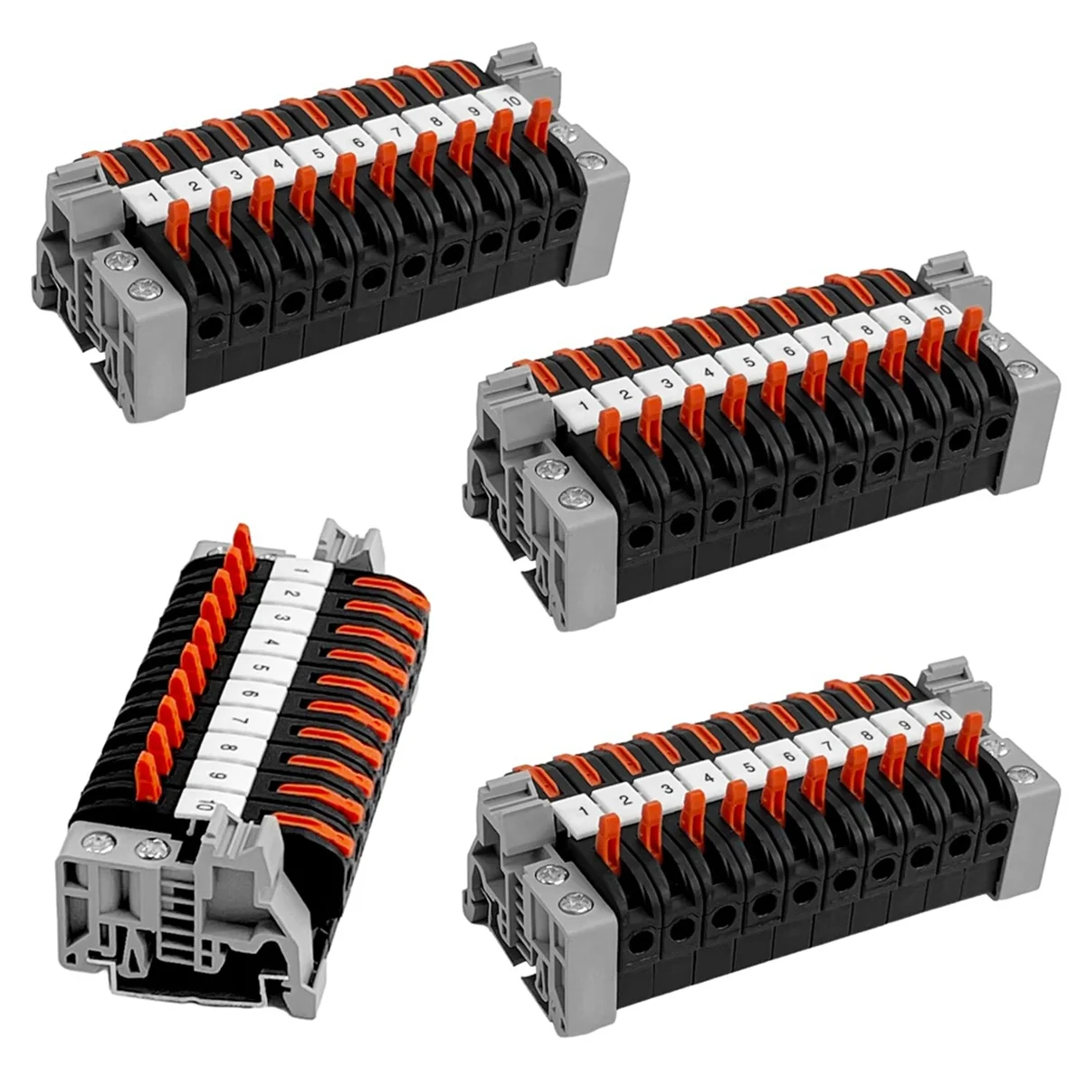 Durable Pack of 40 DIN Rail Terminals,0.08-4 mm² PCT-211 DIN Rail Terminals,Black Terminal Block Kit,Electrical Connection Block