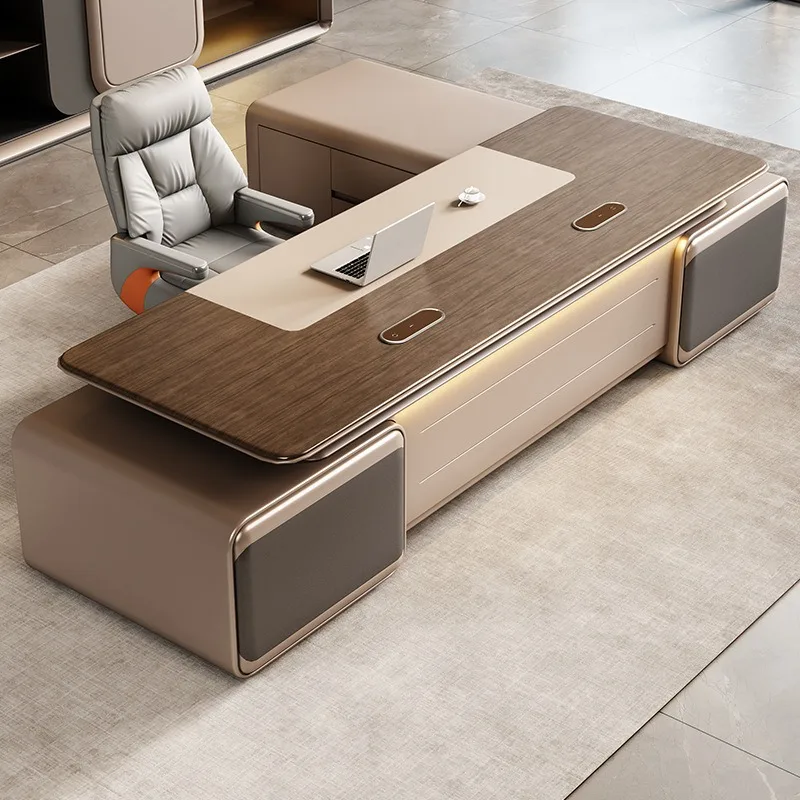 Ergonomic Adjustable Solid Furniture Contemporary Desk Anti-collision Durable Revolving Eco-friendly Office Desks