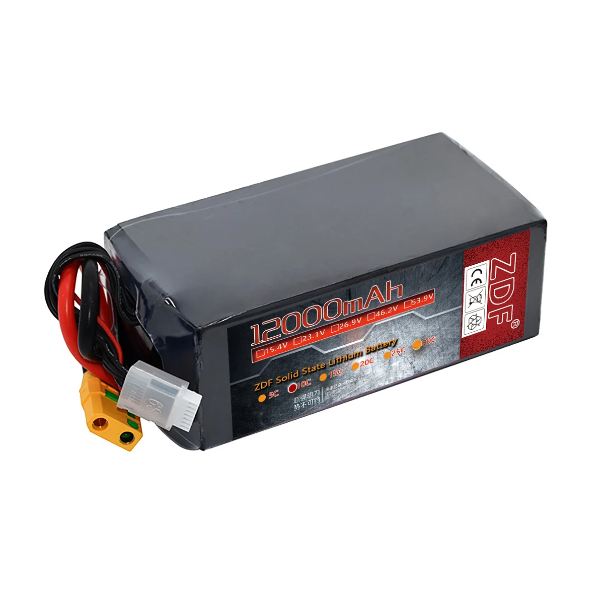 ZDF LiHv 6S 23.7V 7S 12S 14S 46.2V 53.9V Light Weight solid state rechargeable battery pack for long flight time uav drones