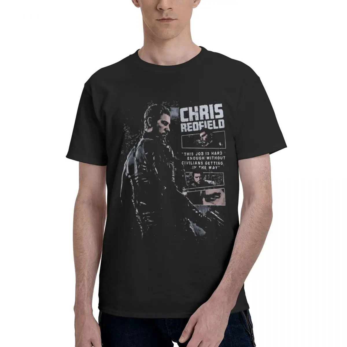 Girl Dinner Chris Redfield Retro T Shirts Graphic Y2K Gifts Crewneck Tshirt For Men Women Clothing