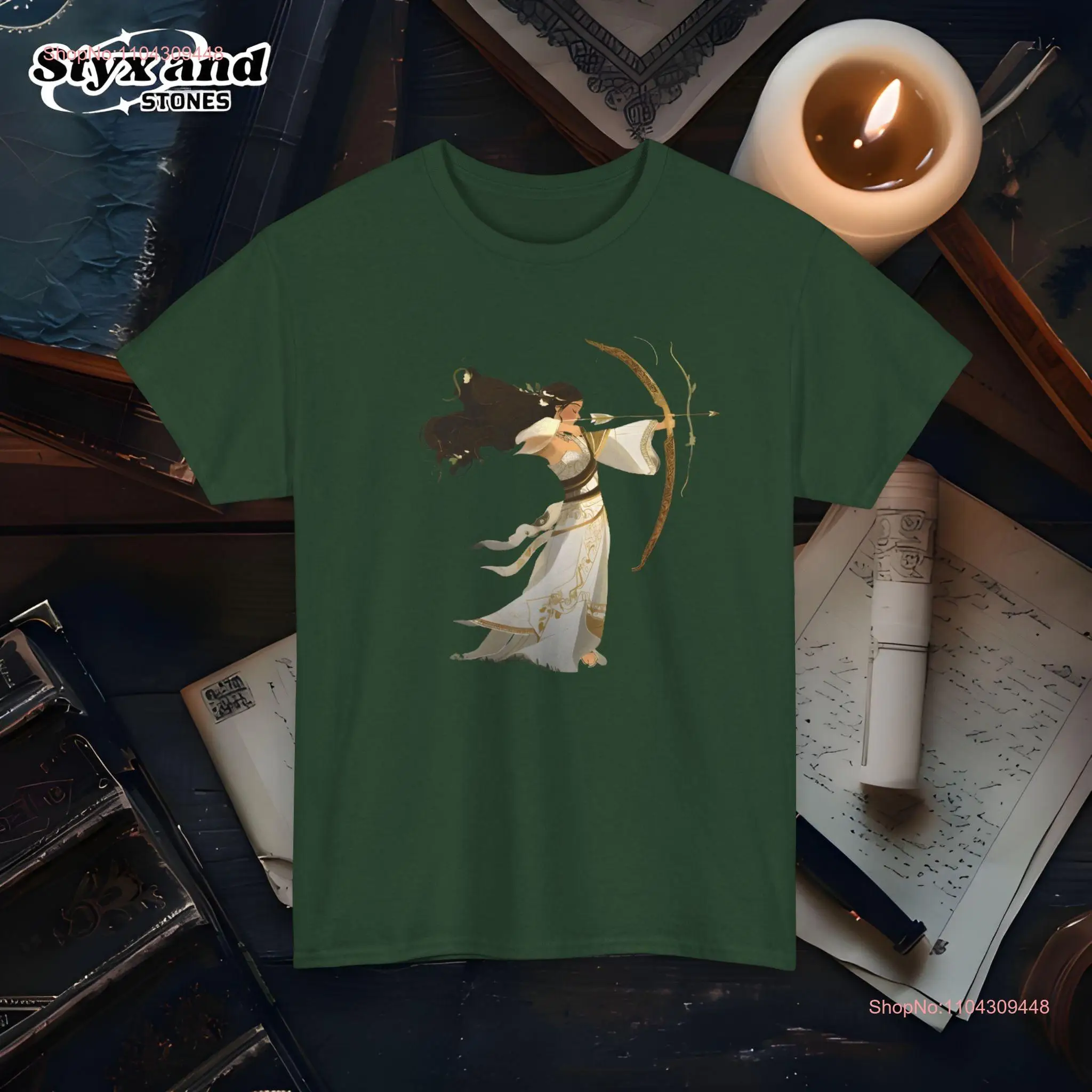 

Artemis Goddess of the Hunt T Shirt Greek Mythology Archery Nature Lover Apparel long or short sleeves