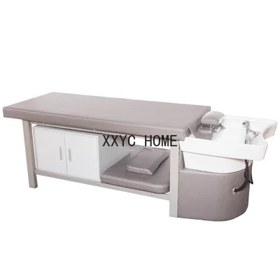 Liggend Volledig Shampoo Chair voor Kapsalon Spoelbed Kapsalon Ceramic Basin Massage Bank