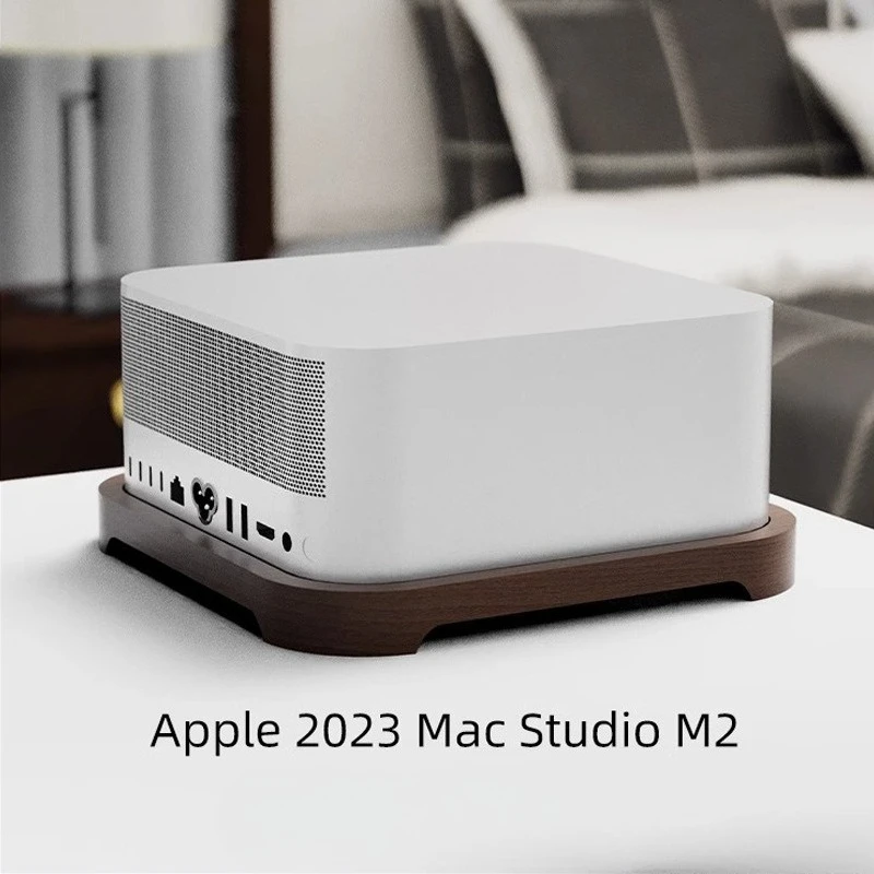

Настольная подставка для Apple Mac Studio M2 2023, базовый кронштейн Apple Host, пылезащитный охлаждающий кронштейн из орехового дерева
