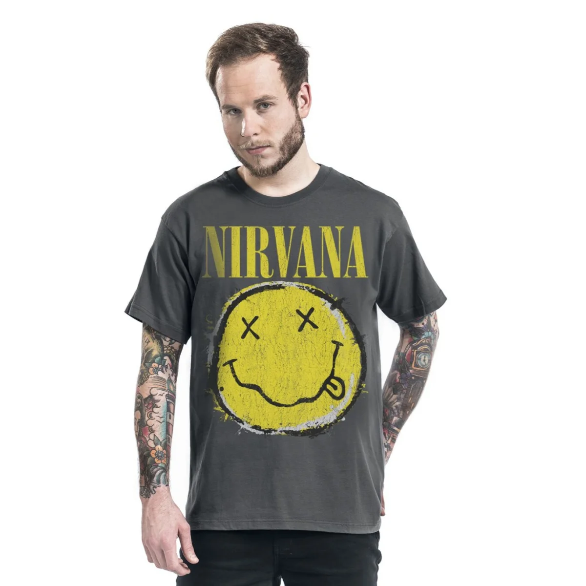Neues Nirvana-Grafik-Baumwoll-T-Shirt, Unisex, Sommer, kurzärmelig, modisches Marken-T-Shirt, luxuriöses, lässiges Vintage-T-Shirt – Detail 6