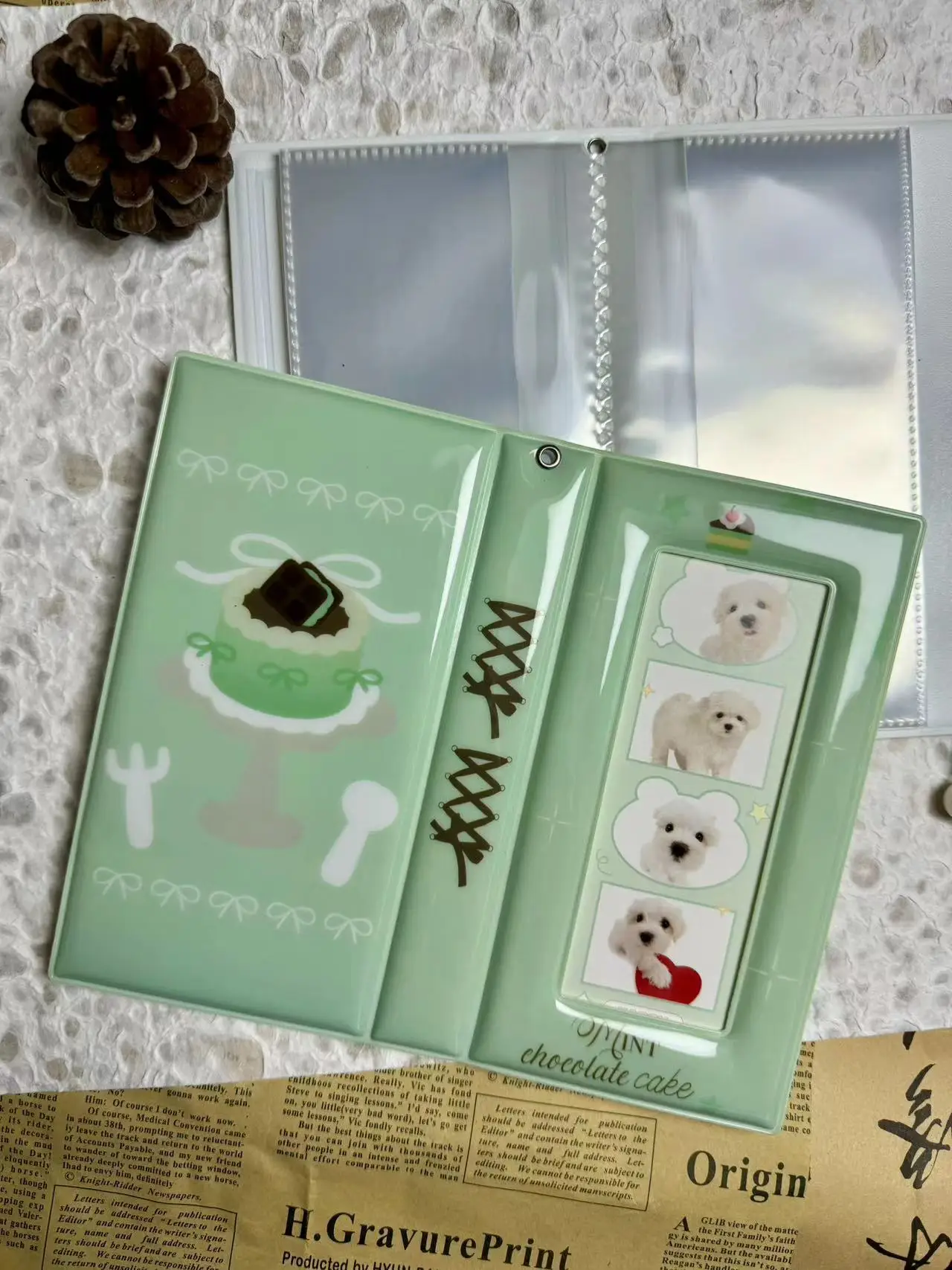 Spring Mint Photo Booth Frames Booth Album For 2x6 Inch Photo Strips Wedding Album 2 x 6 Bookmark Holder 20 Pages 40 Photos