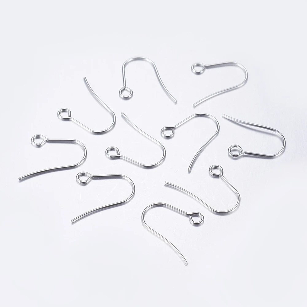 100pcs Stainless Steel Earring Hooks Wire Hooks Open Loop Ear Wire Findings for DIY Handmade Earring Jewelry Making Supplies