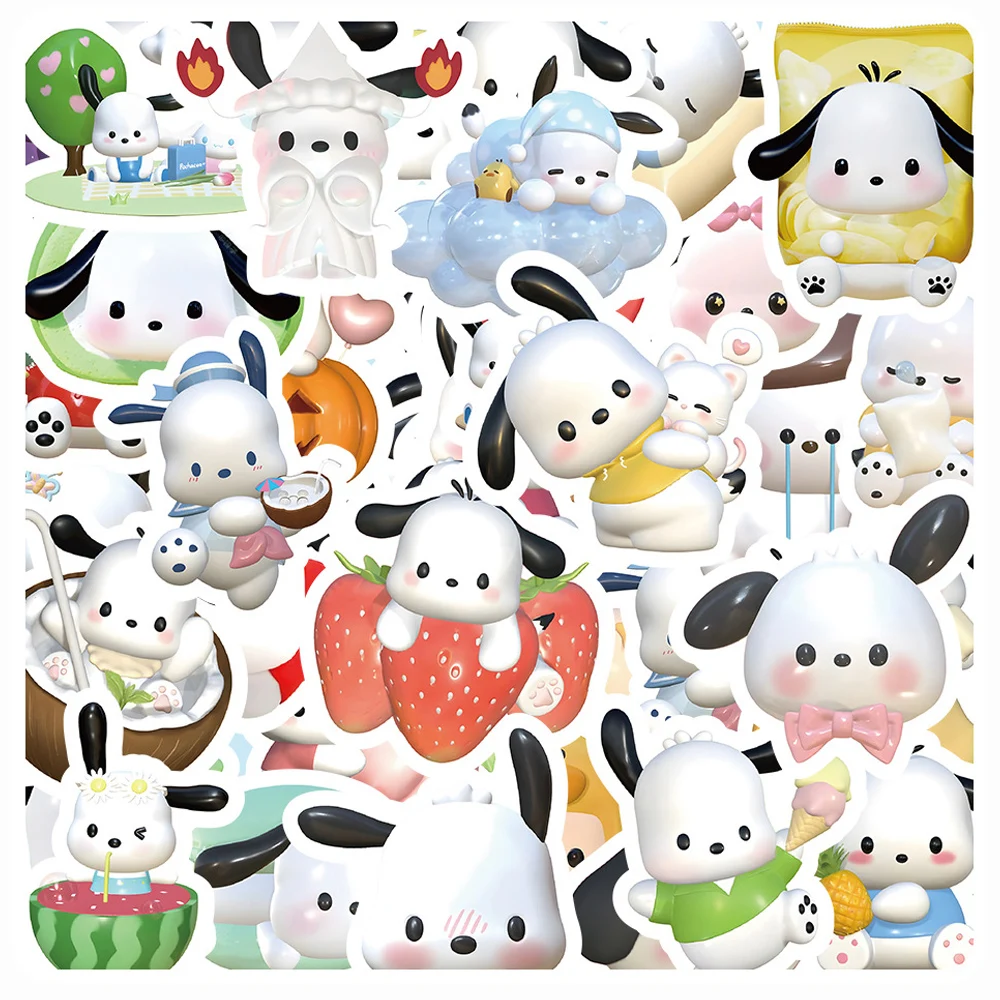 10/30/63pcs Funny Pochacco Cartoon Stickers Cute Sanrio Anime Kids Decals Toy Water Bottle Phone Suitcase Graffiti Sticker Decor