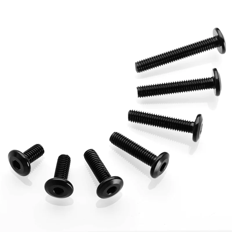 BAAU Bulloni a vite M6 con tappi a esagono incassato a testa piatta, bulloni per mobili in acciaio inossidabile 304 a filettatura completa, chiave esagonale