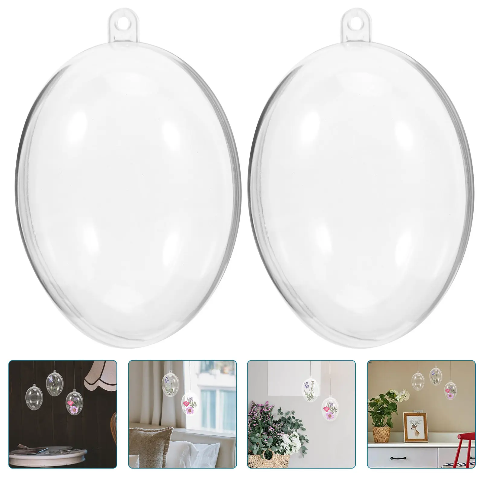 10Pcs Clear Acrylic Christmas Balls Fillable Hanging Ornaments Xmas Tree Decorations Holiday Party Pendants Christmas Bells