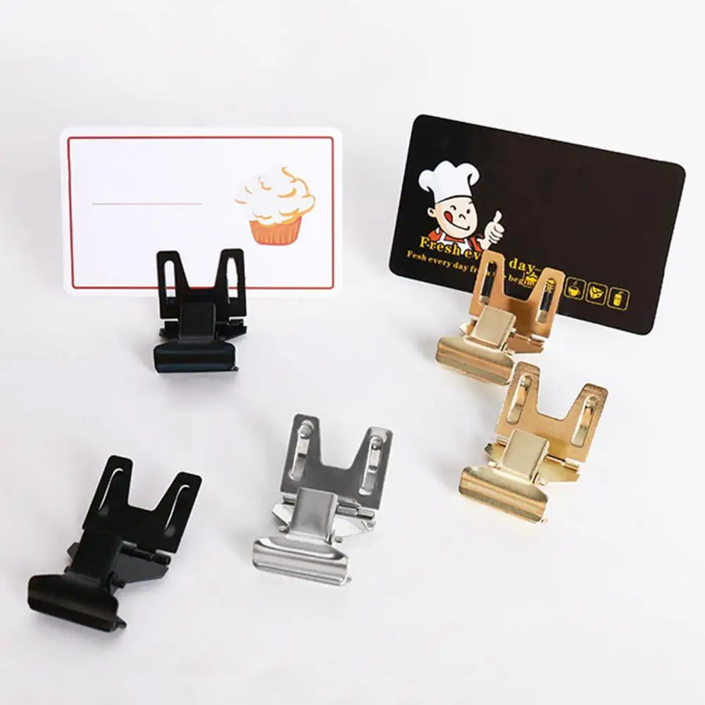 Befestigung Edelstahl Preis Tag Papier Karte Display Zeichen Halter für Kuchen Shop
