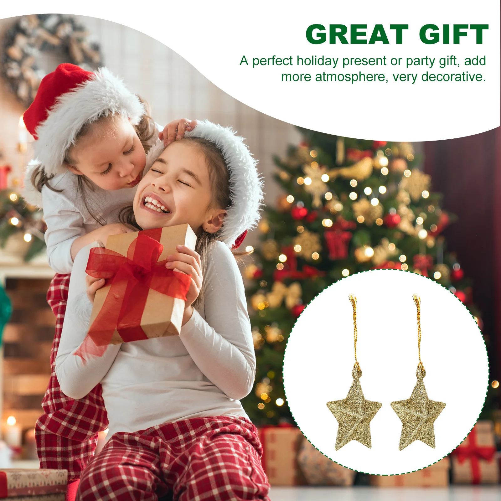 

30 Pcs Christmas Tree Decorations Ornaments Party Golden Indoor Pendant