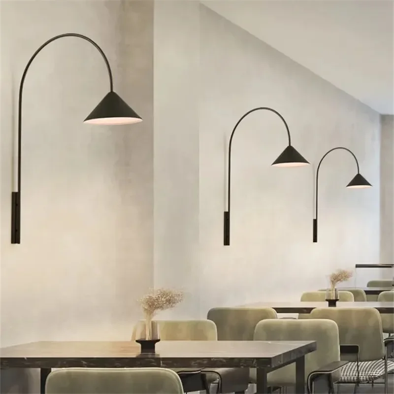 

Modern Wall Lamps Minimalist Long Rod Fishing Wall Sconces Creative Background Cafe Kitchen Study Dining Living Room Restaurant