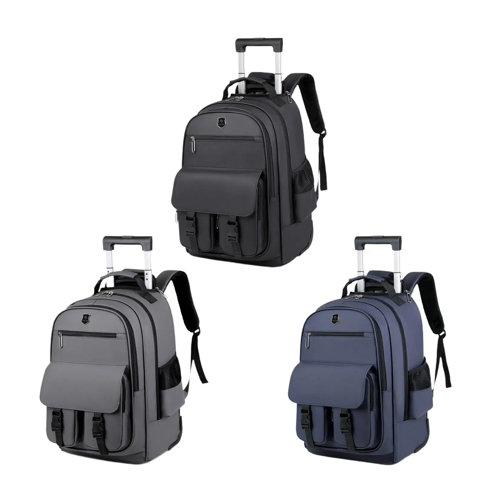 Travel Rolling Laptop Backpack Suitcase Multipurpose with Shoulder Straps