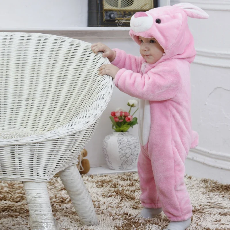 Umorden 0-3Y 3-4Y طفل الفتيات الوردي الأرنب الأرنب زي نيسيي الشتاء رومبير الرضع طفل هالوين عيد الفصح ازياء #5