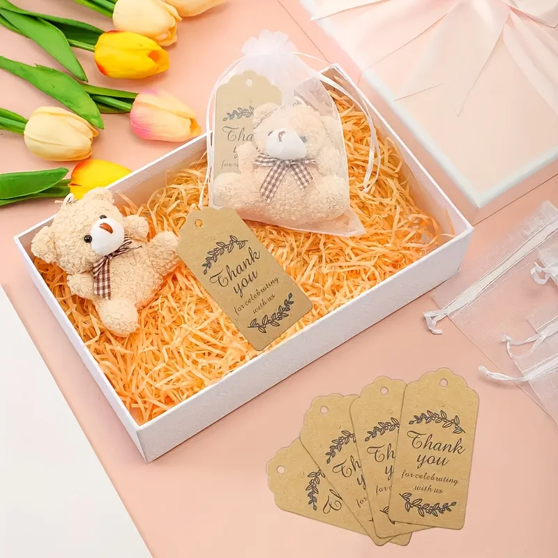 3/9/15/18/24 Stück Mini-Bär-Geschenktüten, elegante Satin-Spitze-Kordelzuggriffe für Geburtstag, Hochzeit, Gastgeschenke – Detail 4
