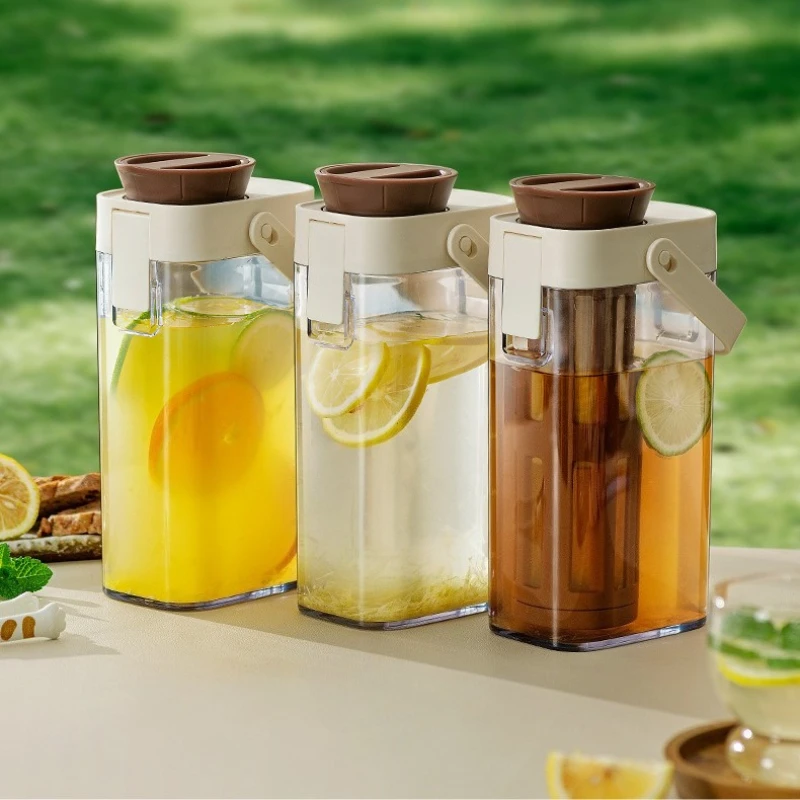 

1л кофейник для холодного заваривания, портативная кофеварка со льдом, банка для холодного заваривания фруктов, чая, герметичный контейнер с сетчатым фильтром, кухонные инструменты