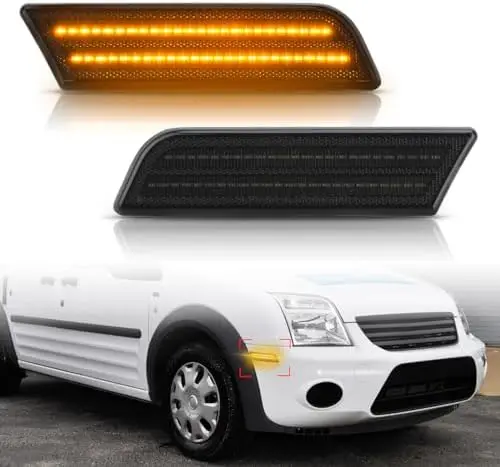

Side Marker Lights for Transit Connect 2010-2013 | Amber Smoked Lens 2PC