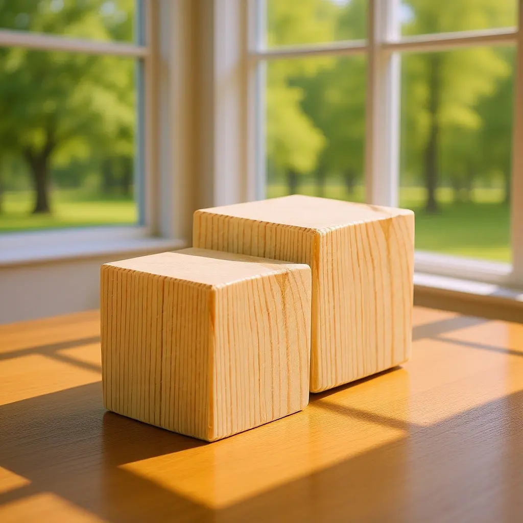 2Pcs Wood Bed Risers Heavy Duty Furniture Lift Blocks for Sofa Couch Desk Chair Table Bed Frame Storage Space Saver