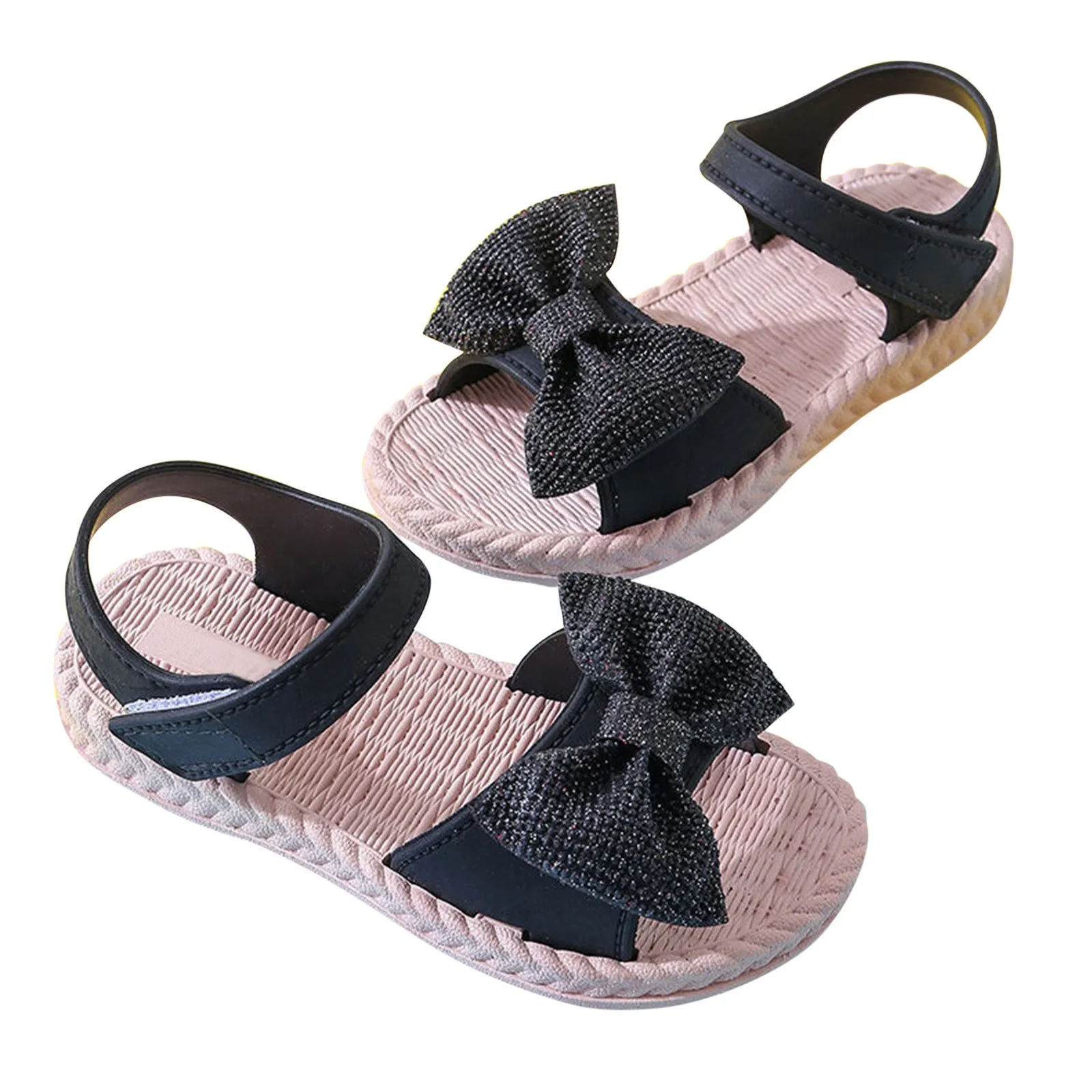 Sandalias 2024 Summer\'s Princess Child Sandals Bow Tie Girls\' Shoes Fashion Casual Non Slip Kids Shoes Beach Shoes zapatos niña