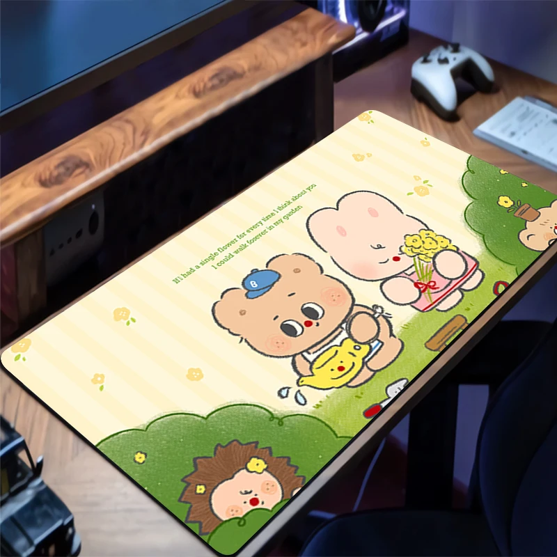 

Anime Baby Bear Mousepad Gamer Gaming Personality-Filled Mouse Pad Desk Mat Playmat Computer and Office Cabinet Keyboard Pad